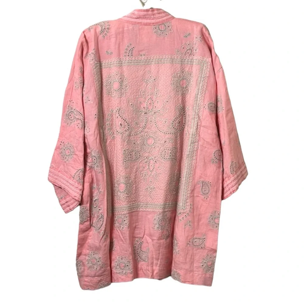 Johnny Was Faye Eyelet Embroidered Kimono Size Large - Picture 3 of 15